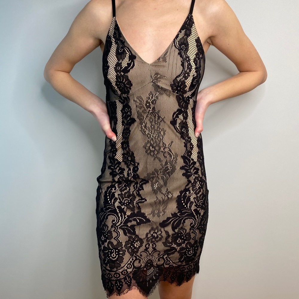 Black Lace Cocktail Party Dress